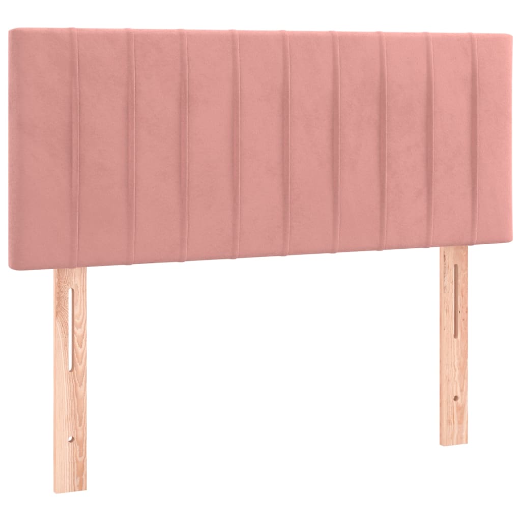 sengegavl 90x5x78/88 cm fløjl lyserød