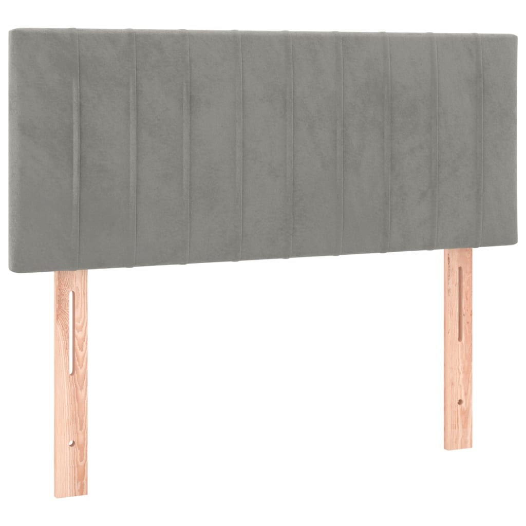 sengegavl 100x5x78/88 cm fløjl lysegrå