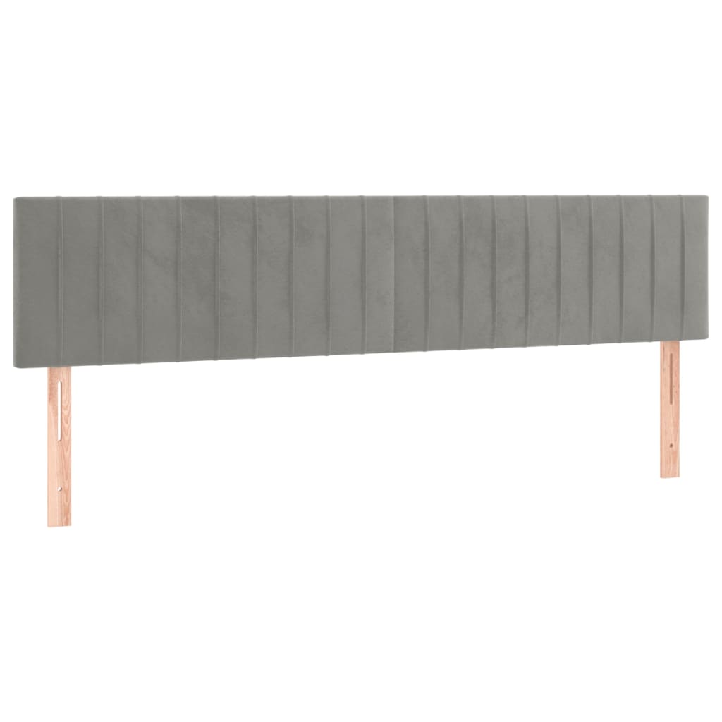 sengegavle 160x5x78/88 cm fløjl lysegrå