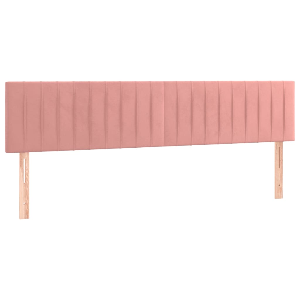sengegavle 160x5x78/88 cm fløjl lyserød