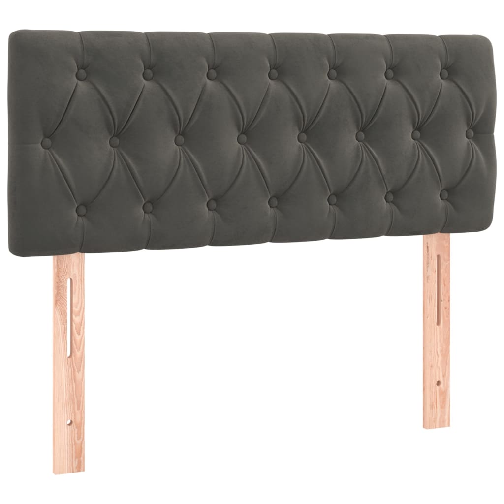 sengegavl 90x7x78/88 cm fløjl mørkegrå