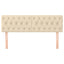 sengegavle 160x7x78/88 cm stof cremefarvet