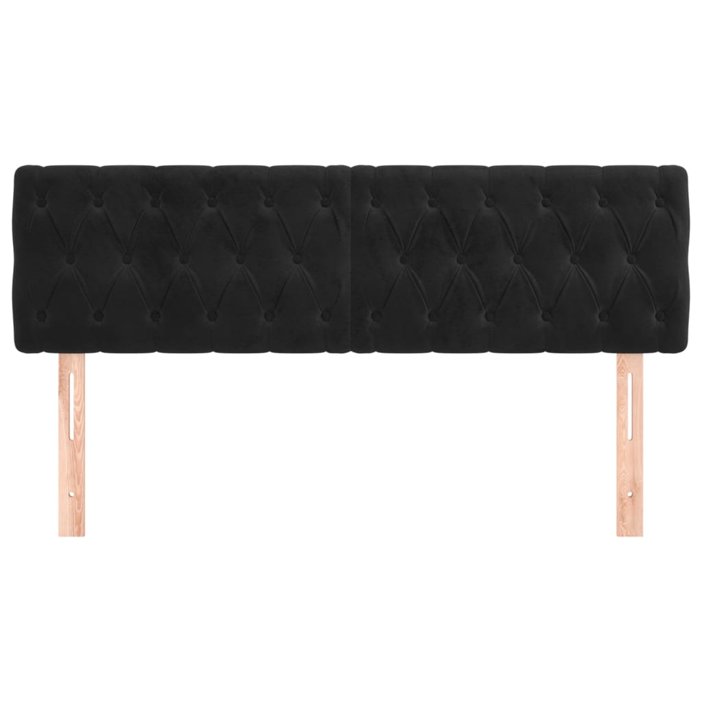 sengegavle 160x7x78/88 cm fløjl sort