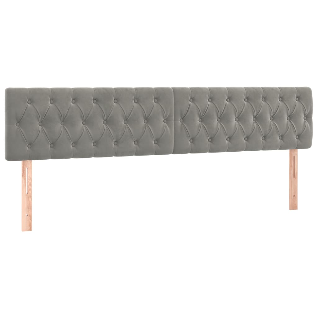 sengegavle 180x7x78/88 cm fløjl lysegrå