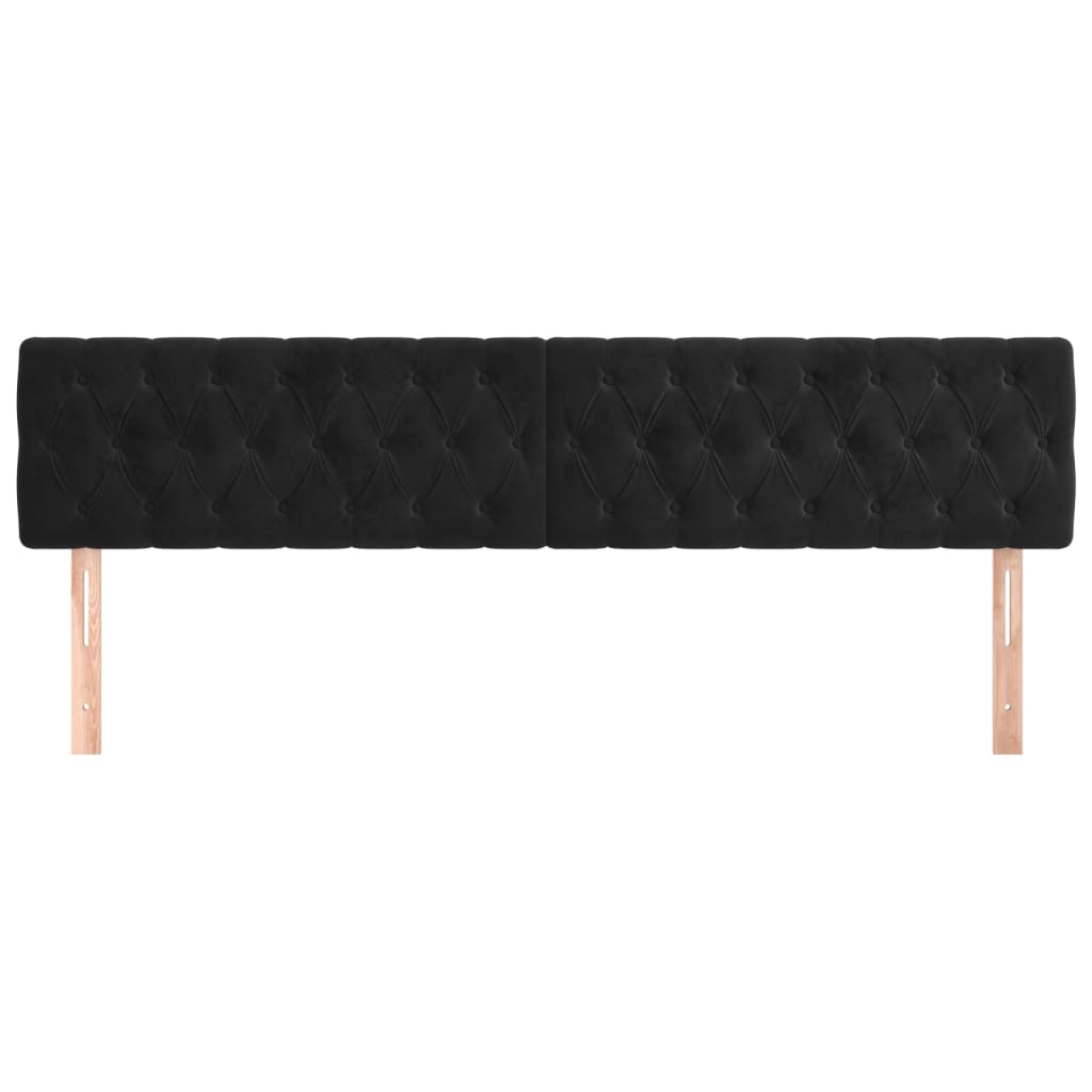 sengegavle 180x7x78/88 cm fløjl sort