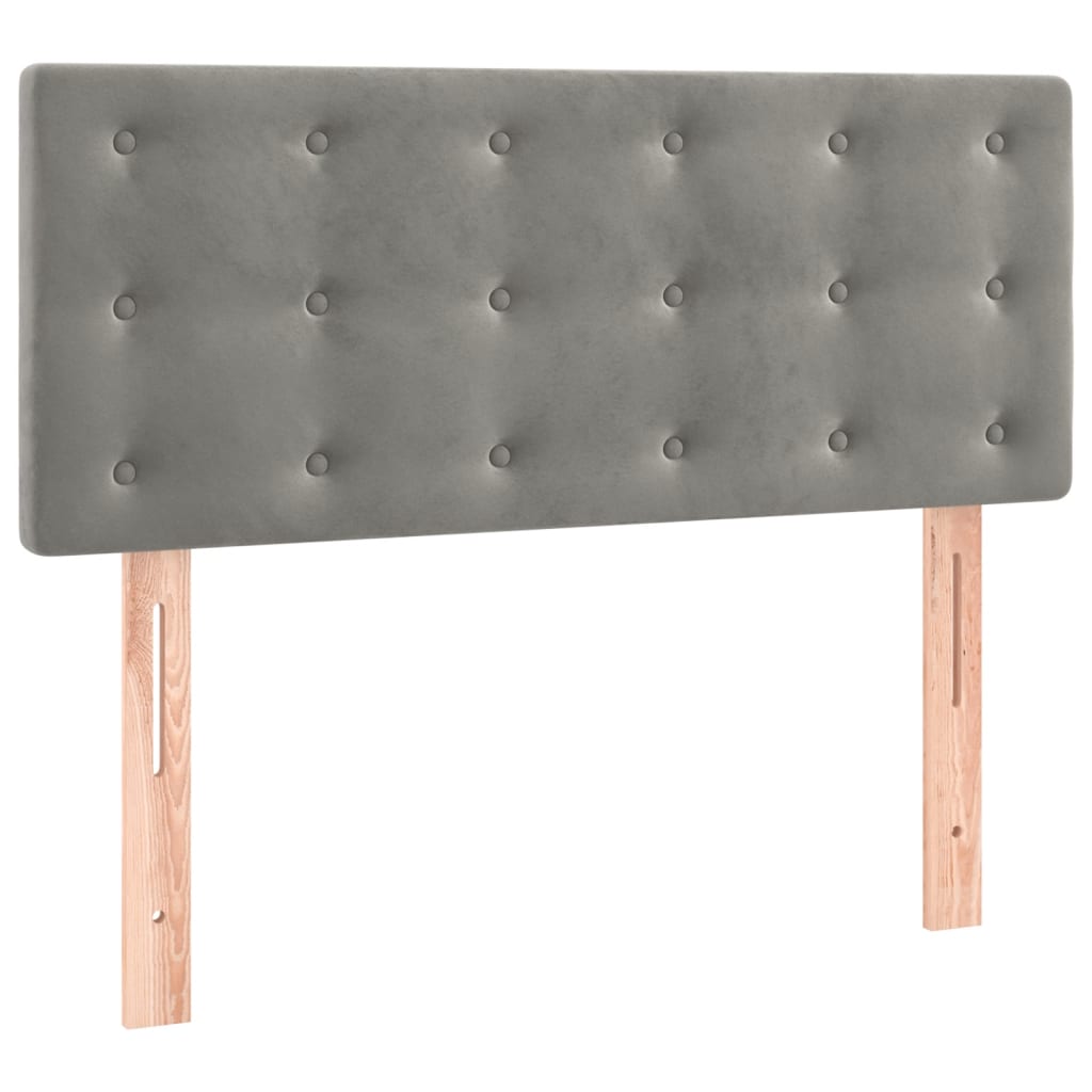 sengegavl 90x5x78/88 cm fløjl lysegrå