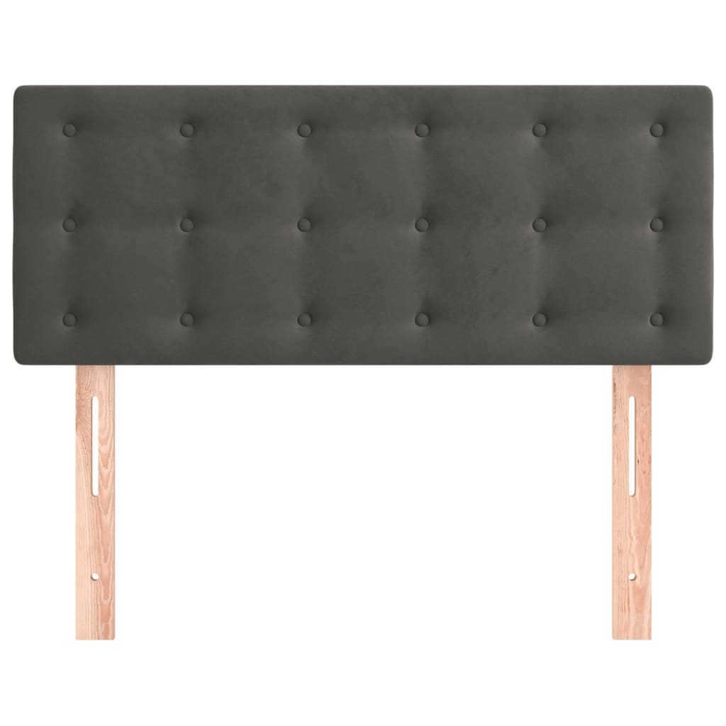 sengegavl 90x5x78/88 cm fløjl mørkegrå