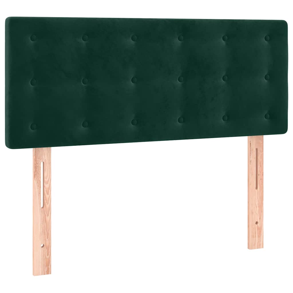 sengegavl 90x5x78/88 cm fløjl mørkegrøn