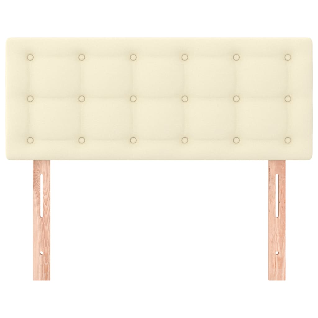 sengegavl 100x5x78/88 cm kunstlæder cremefarvet