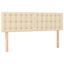 sengegavle 144x5x78/88 cm stof cremefarvet