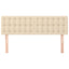 sengegavle 144x5x78/88 cm stof cremefarvet