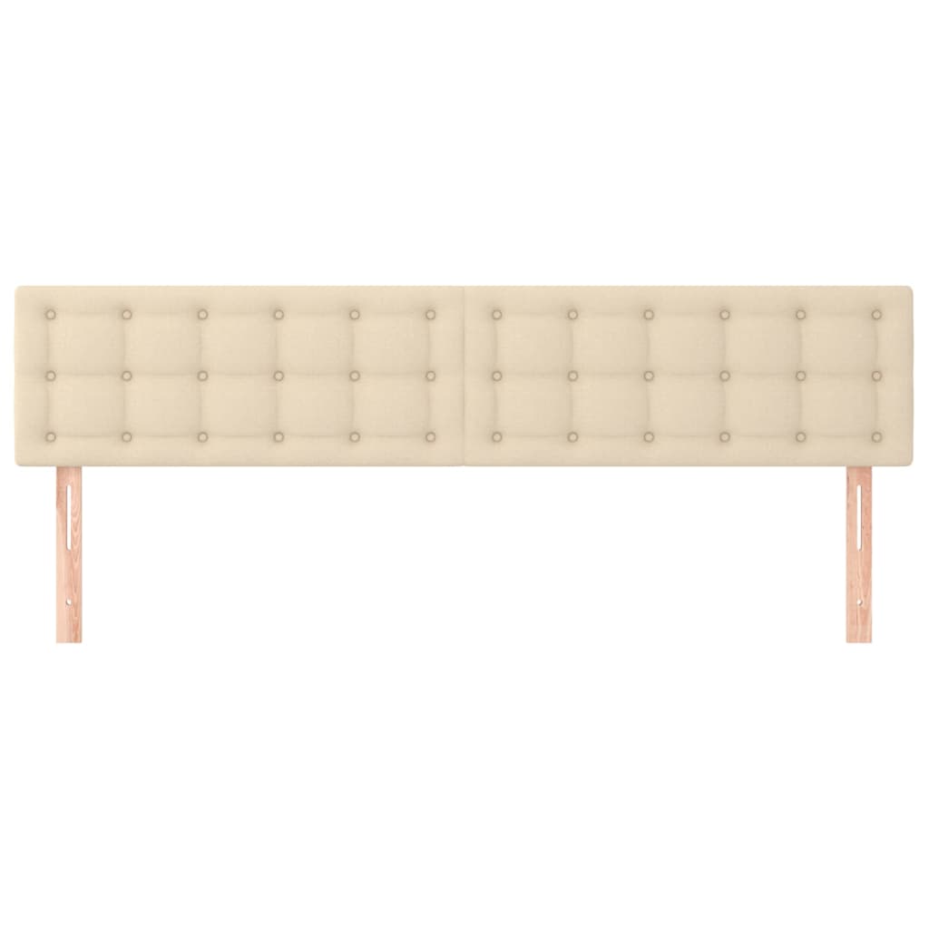 sengegavle 160x5x78/88 cm stof cremefarvet