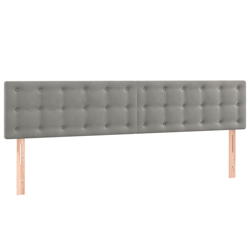 sengegavle 160x5x78/88 cm fløjl lysegrå