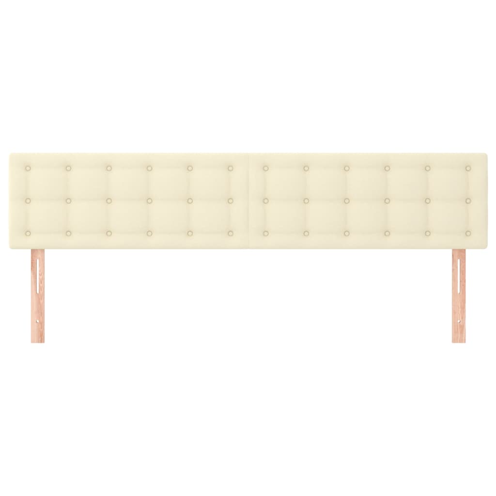 sengegavle 180x5x78/88 cm kunstlæder cremefarvet