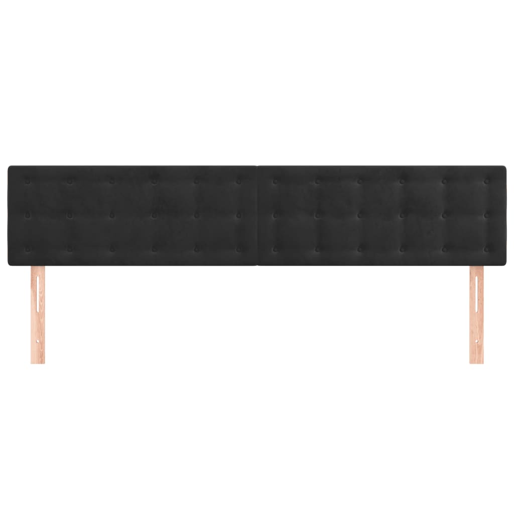 sengegavle 180x5x78/88 cm fløjl sort