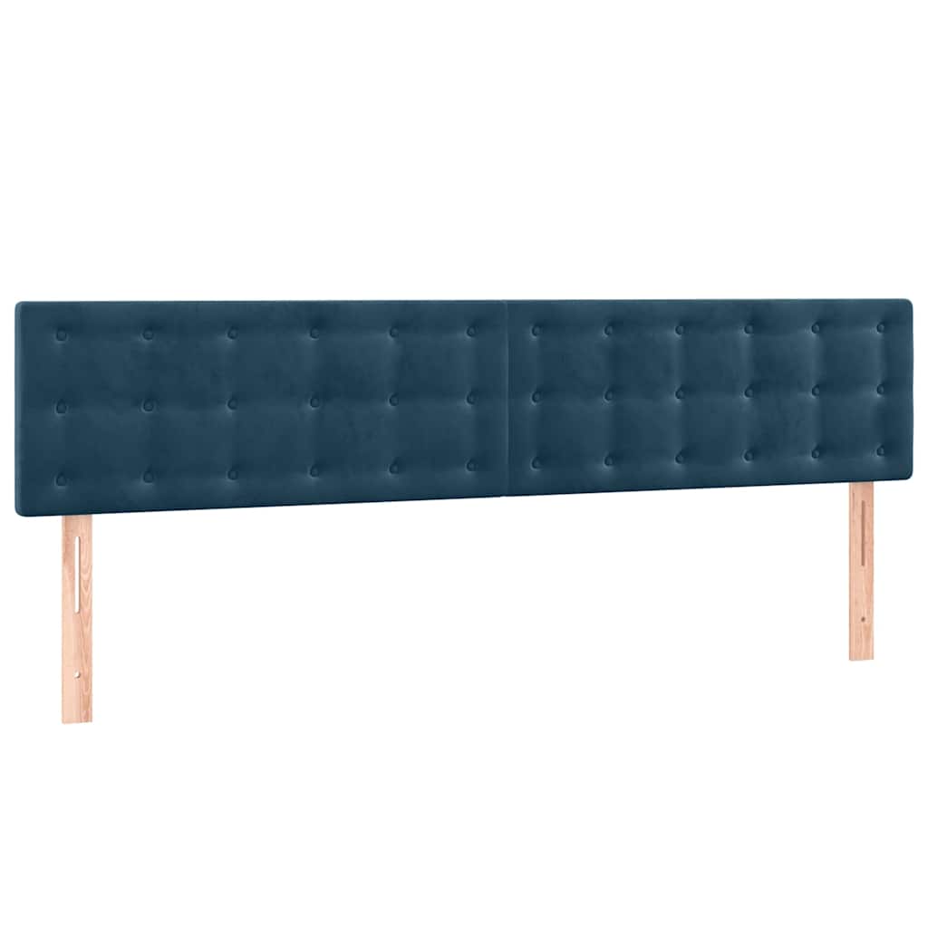 sengegavle 180x5x78/88 cm fløjl mørkeblå