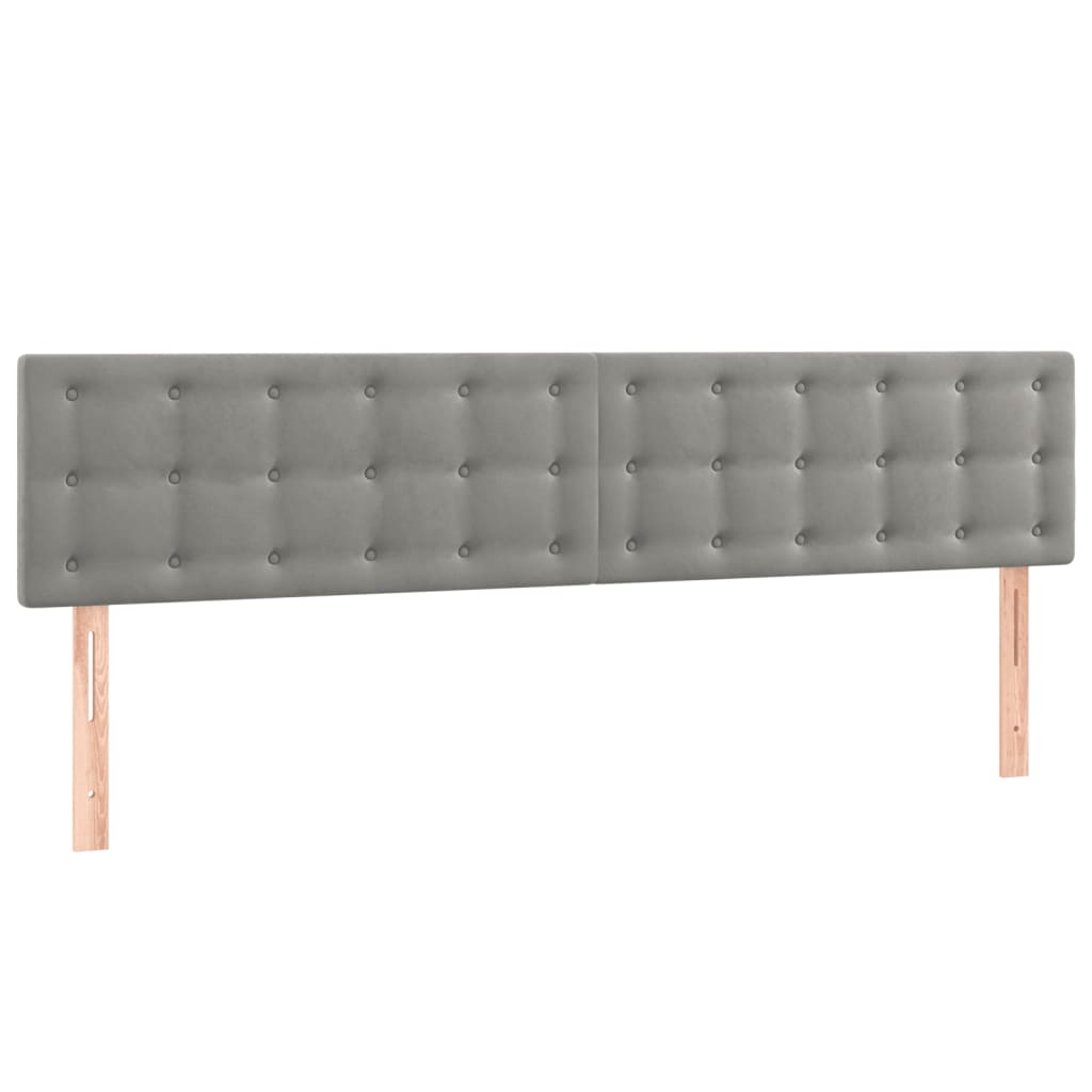 sengegavle 200x5x78/88 cm fløjl lysegrå