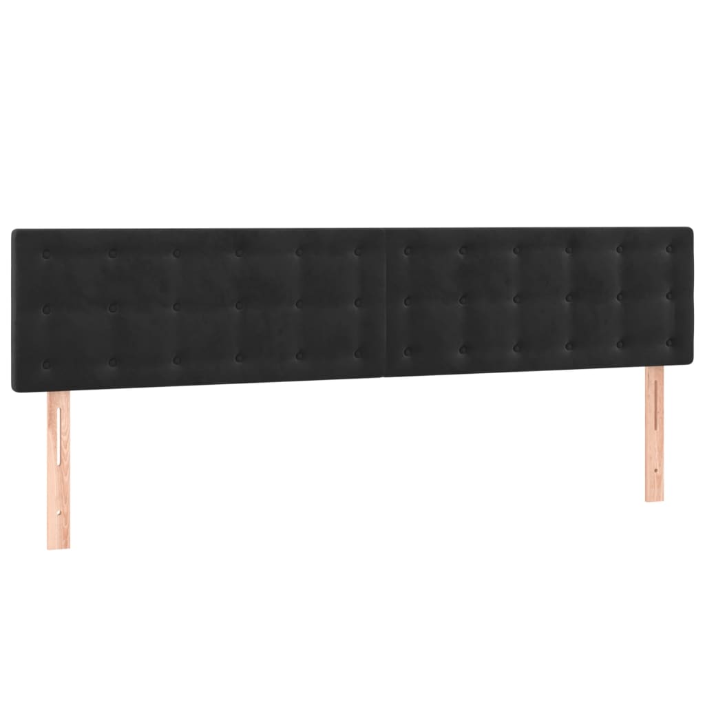 sengegavle 200x5x78/88 cm fløjl sort