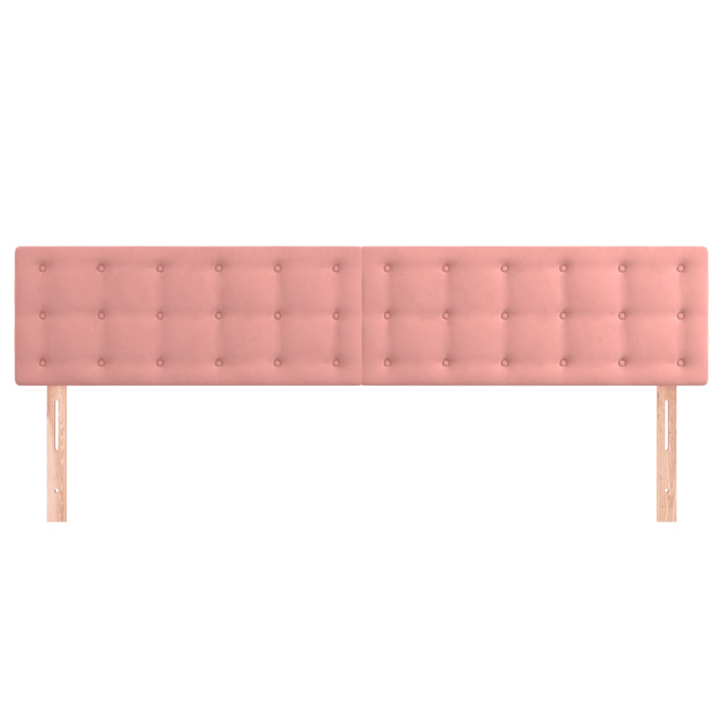 sengegavle 200x5x78/88 cm fløjl lyserød