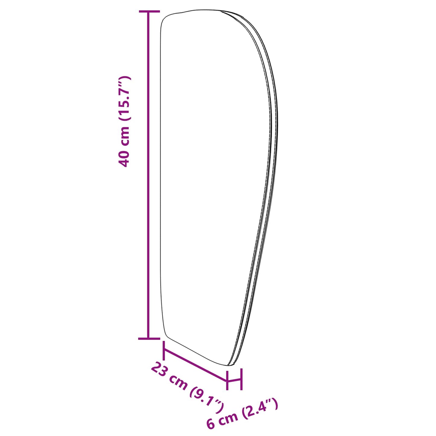 Hovedgærdeøre Dæmpet Grå 40 x 23 x 6 cm PVC