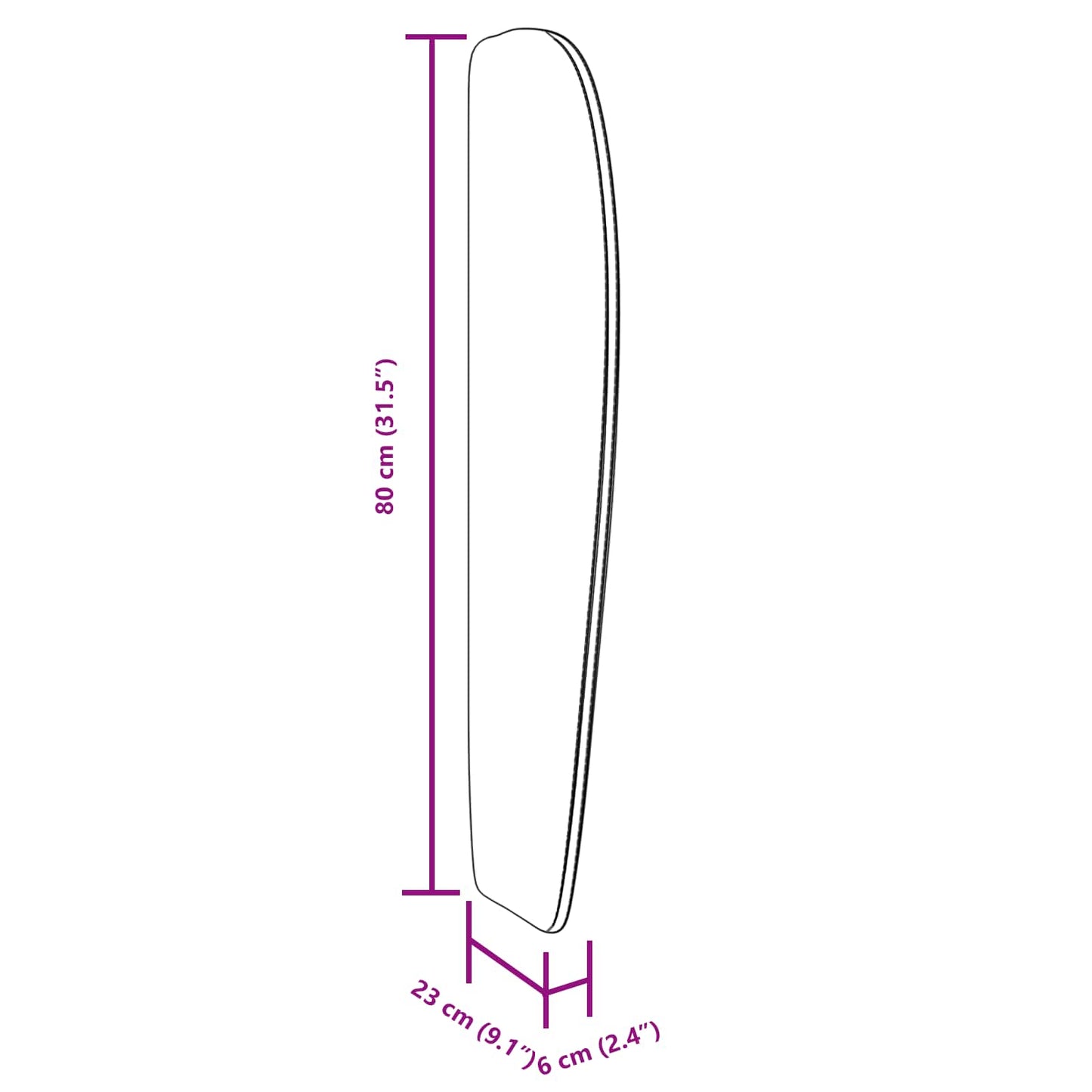 Hovedgærdeøre Creme 80 x 23 x 6 cm PVC