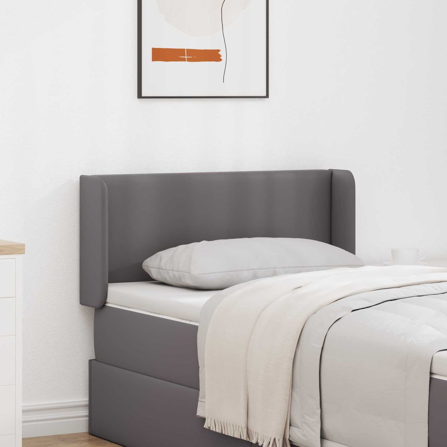 Hovedgærdeøre 2 pcs Grå 40 x 16 x 5 cm Plywood og Faux Læder