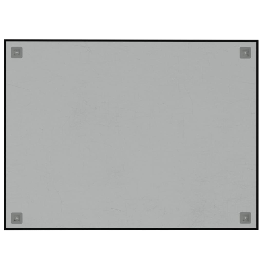 væghængt magnettavle 80x60 cm hærdet glas sort