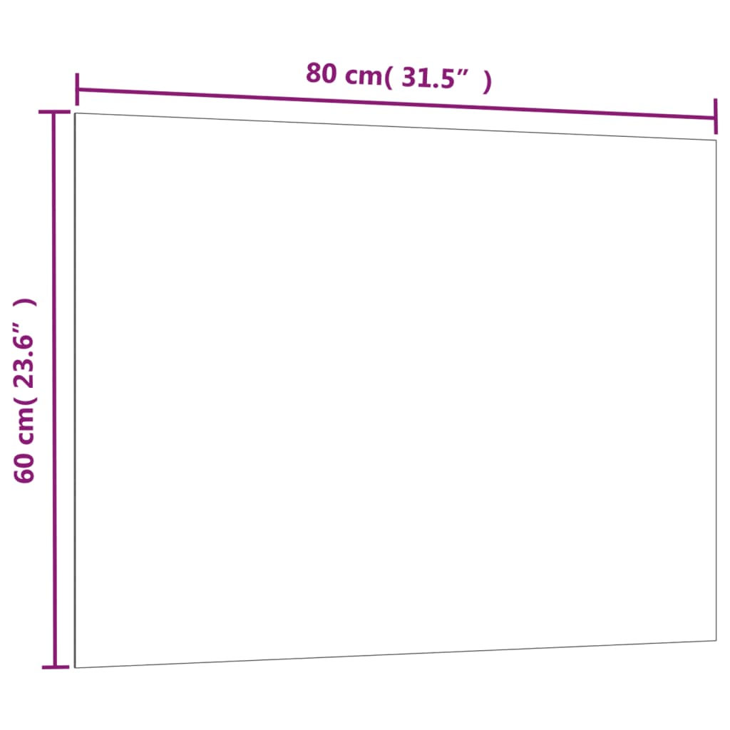 væghængt magnettavle 80x60 cm hærdet glas sort