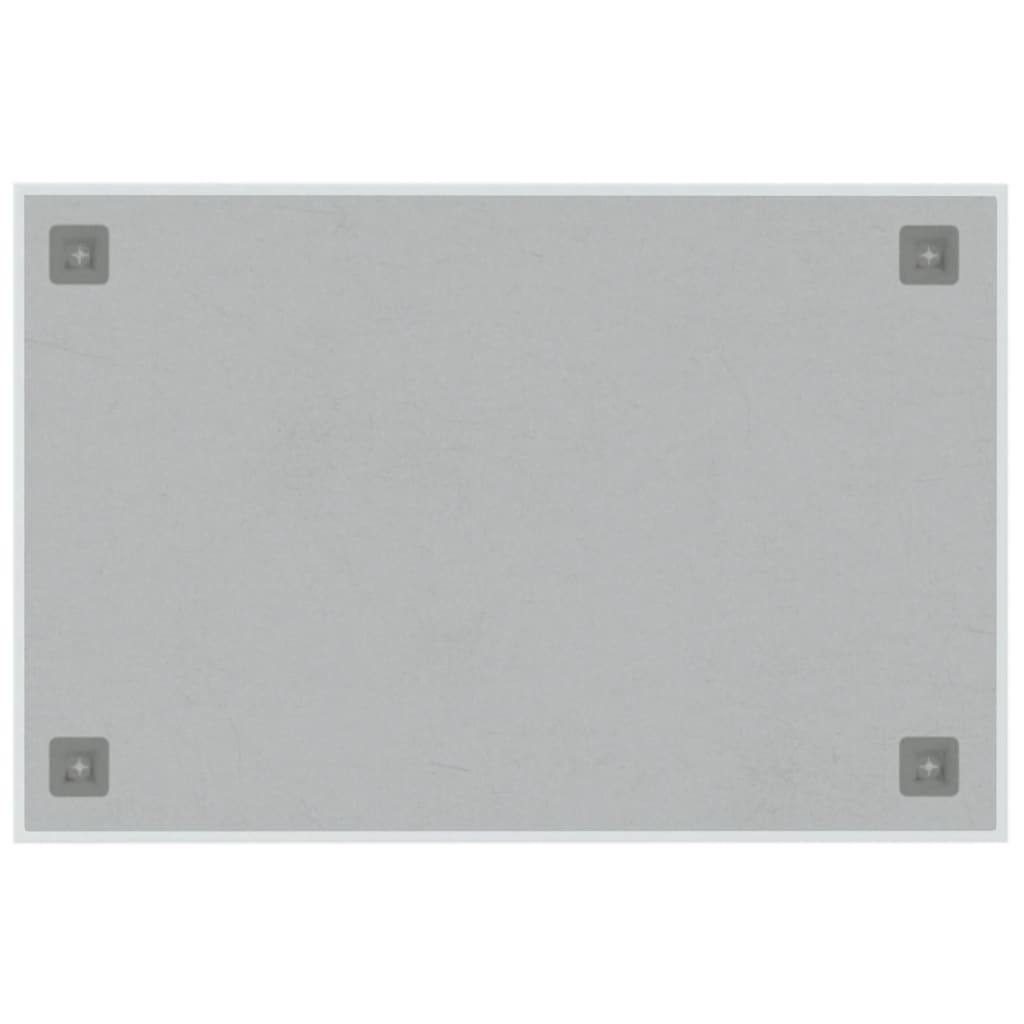 væghængt magnettavle 60x40 cm hærdet glas hvid