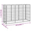 8-panels hundegård 50x100 cm pulverlakeret stål sort