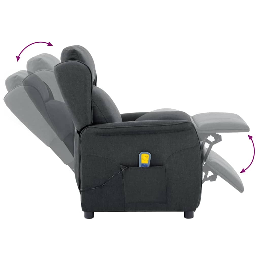 Massagestol med pude Mørkegrå 93.5 x 67.5 x 101.5 cm Stof