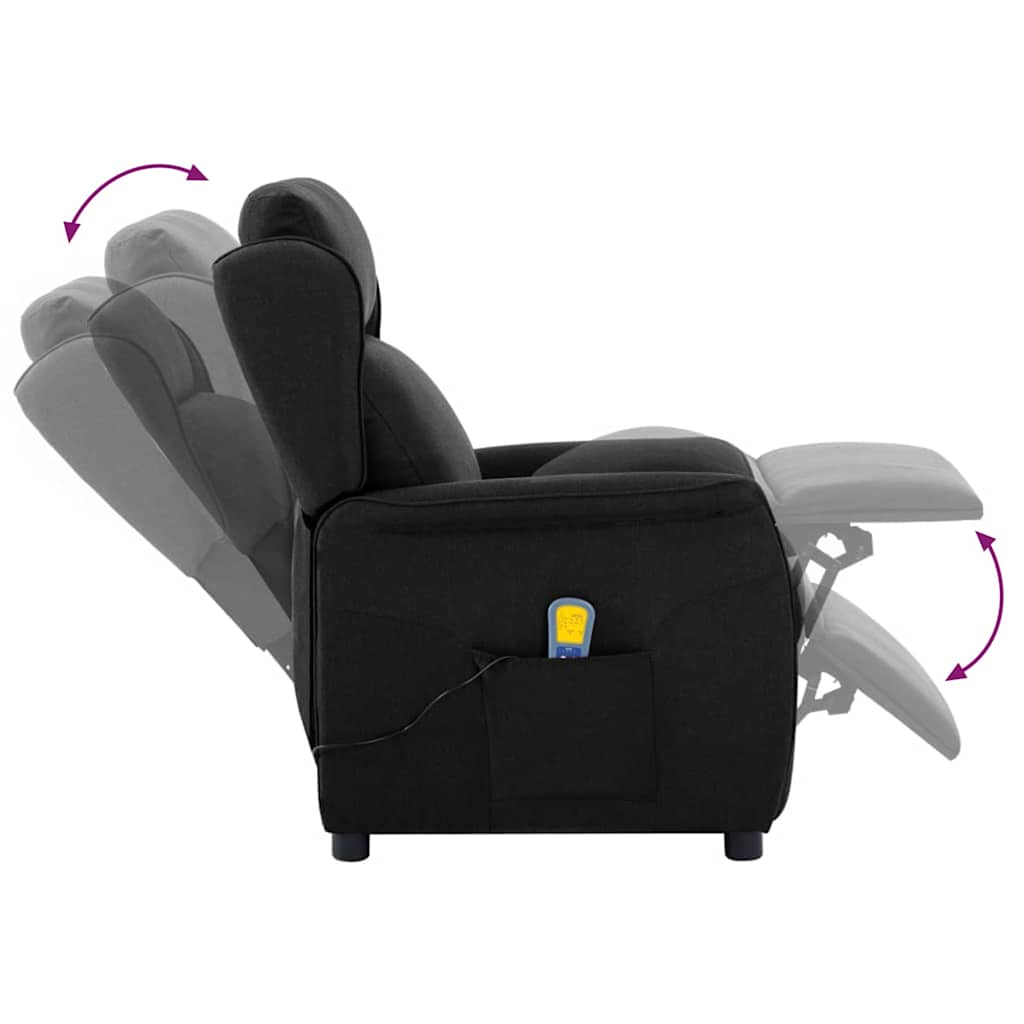 Massagestol med pude Sort 93.5 x 67.5 x 101.5 cm Stof