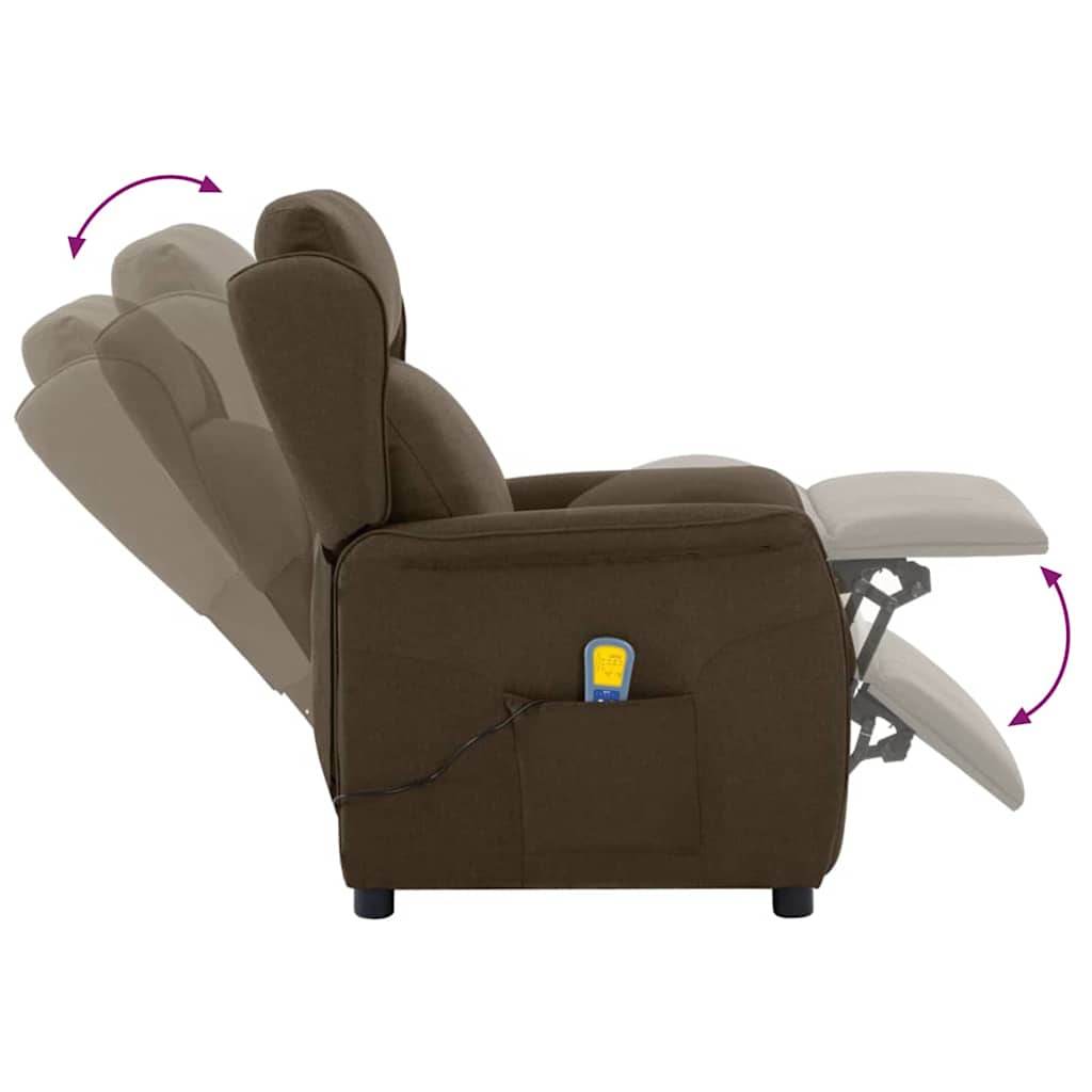 Massagestol med pude Brun 93.5 x 67.5 x 101.5 cm Stof