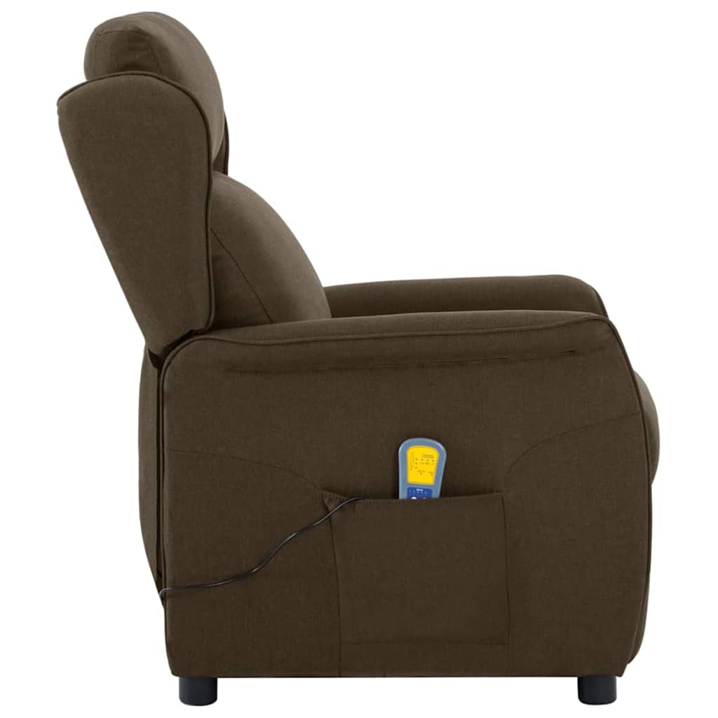 Massagestol med pude Brun 93.5 x 67.5 x 101.5 cm Stof