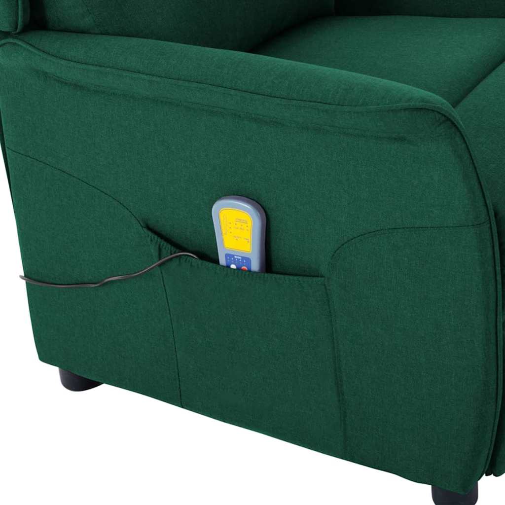 Massagestol med pude Mørkegrøn 93.5 x 67.5 x 101.5 cm Stof