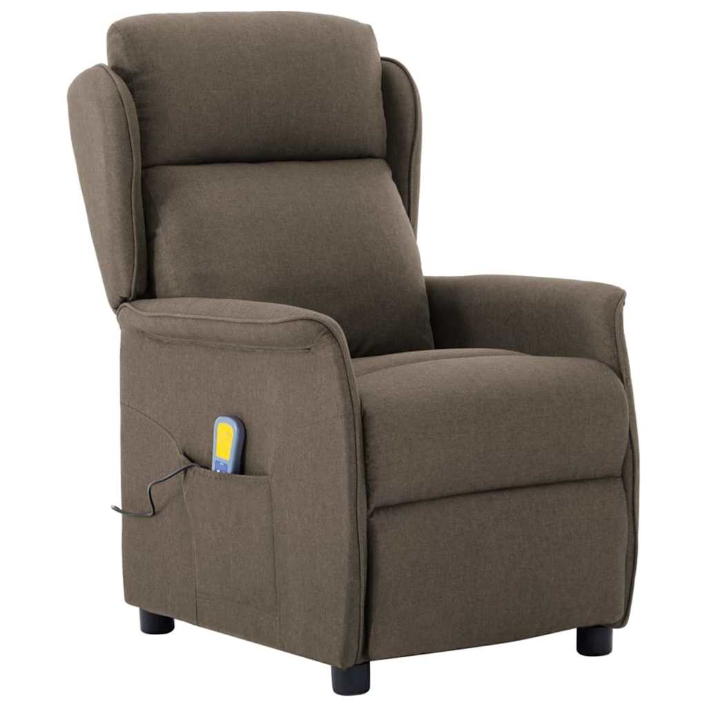 Massagestol med pude Gråbrun 93.5 x 67.5 x 101.5 cm Stof