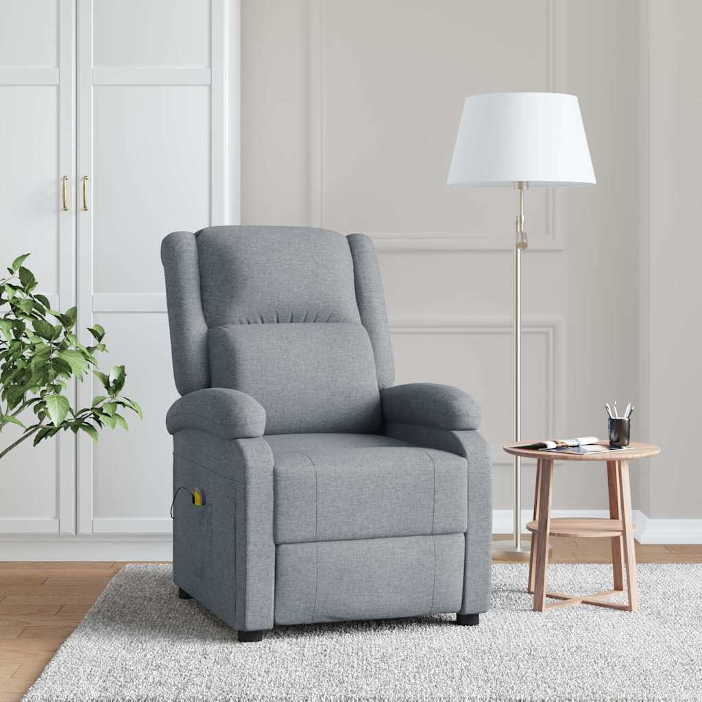 massagestol stof lysegrå billede