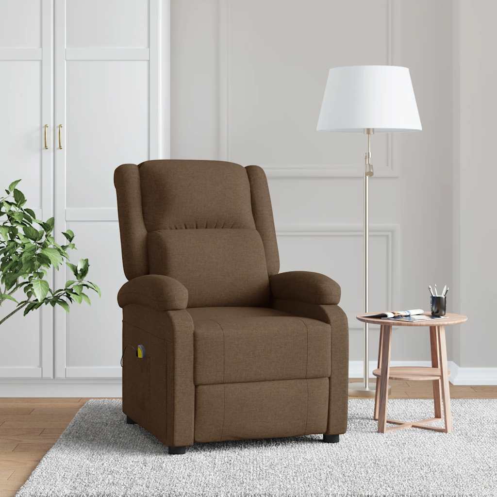 massagestol stof brun billede