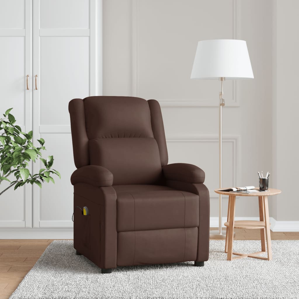 massagestol kunstlæder brun billede