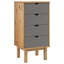 kommode OTTA 45x39x90 cm massivt fyrretræ brun og grå