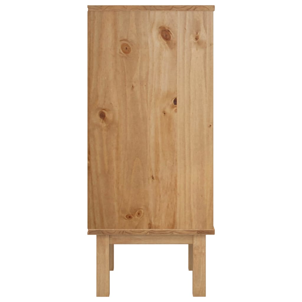 kommode OTTA 45x39x90 cm massivt fyrretræ brun og grå