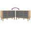 kommode OTTA 111x43x73,5 cm massivt fyrretræ brun og grå