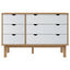kommode OTTA 111x43x73,5 cm massivt fyrretræ brun og hvid