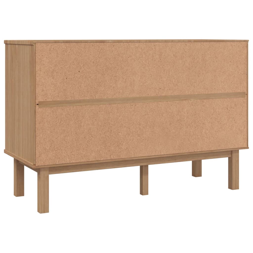 kommode OTTA 111x43x73,5 cm massivt fyrretræ brun og hvid