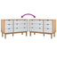 kommode OTTA 111x43x73,5 cm massivt fyrretræ brun og hvid