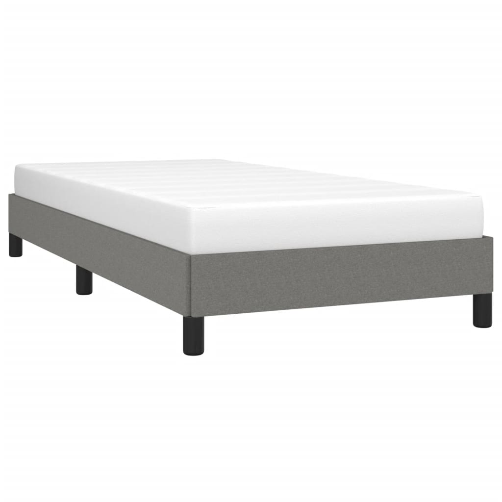 Sengeramme uden madras Mørkegrå 90x190 cm Stof