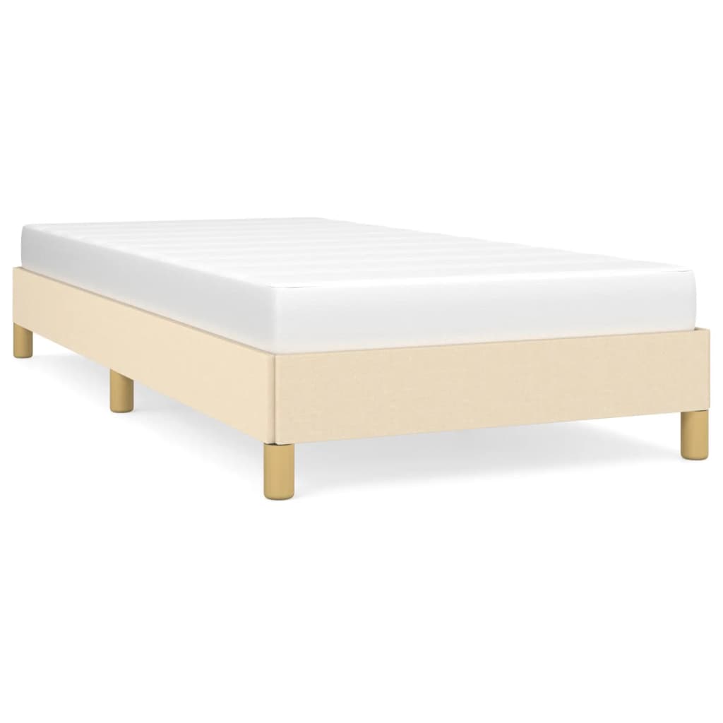 sengeramme uden madras 90x200 cm stof cremefarvet