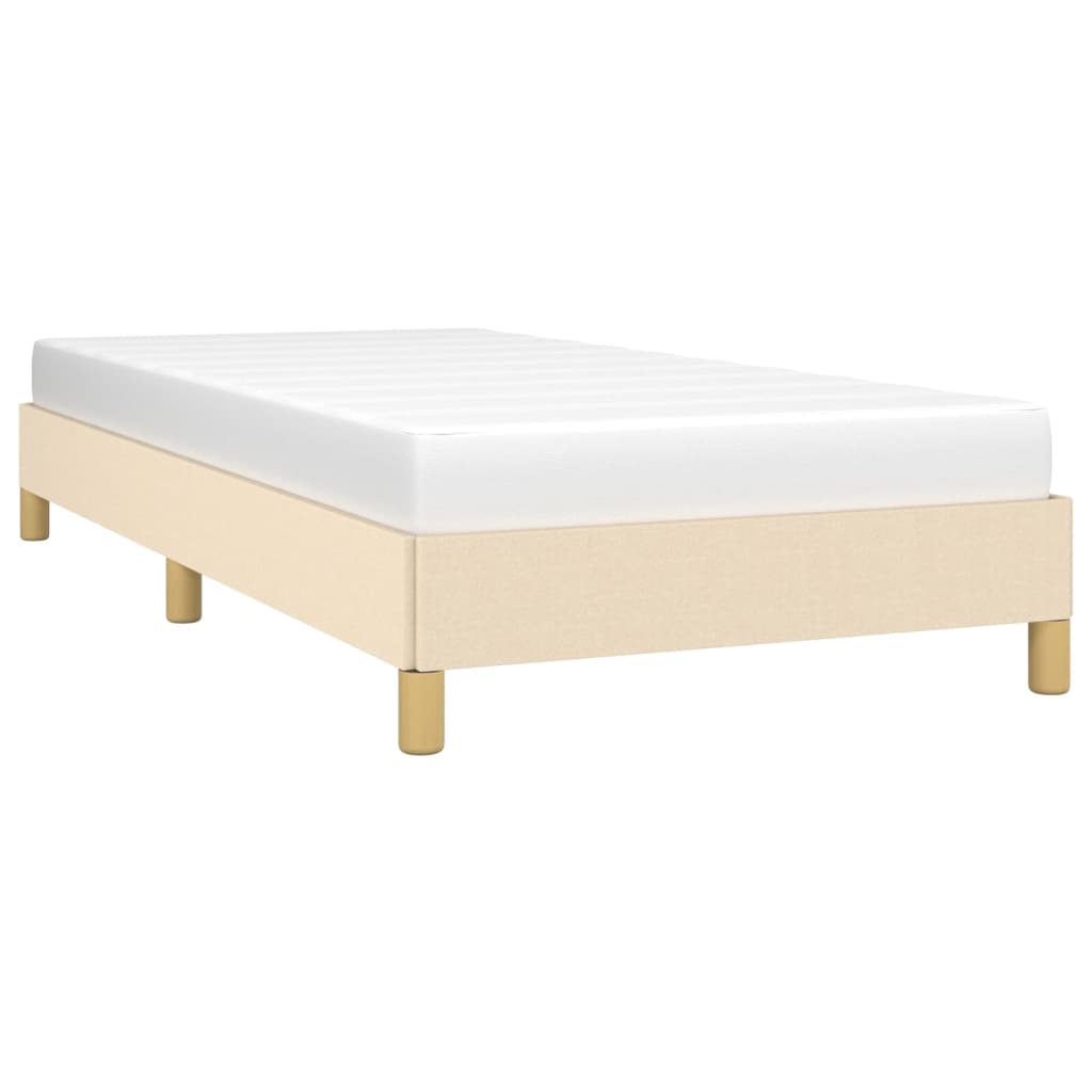 sengeramme uden madras 90x200 cm stof cremefarvet