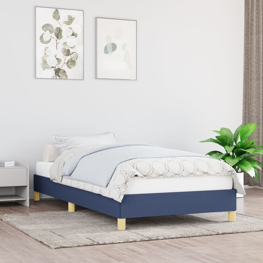 sengeramme uden madras 90x200 cm stof blå