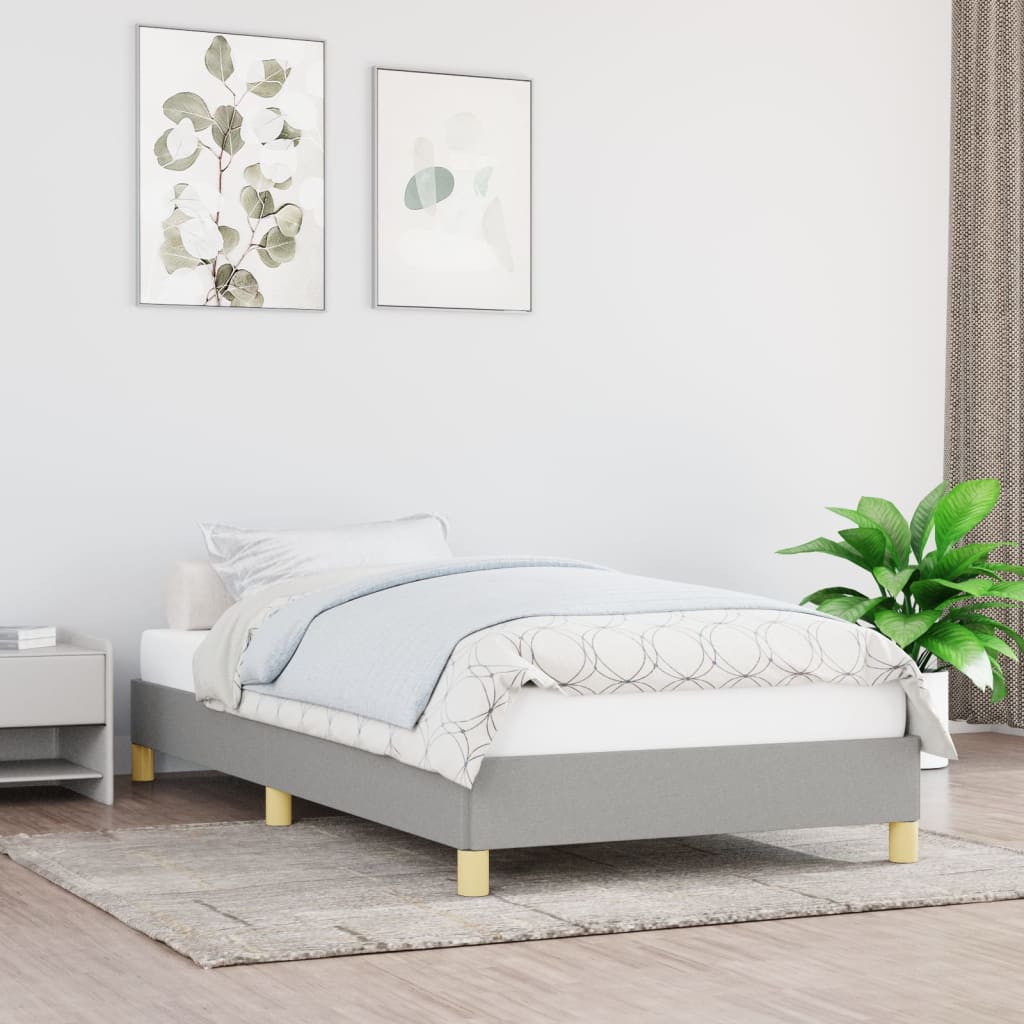 Sengeramme uden madras Lysegrå 100x200 cm Stof